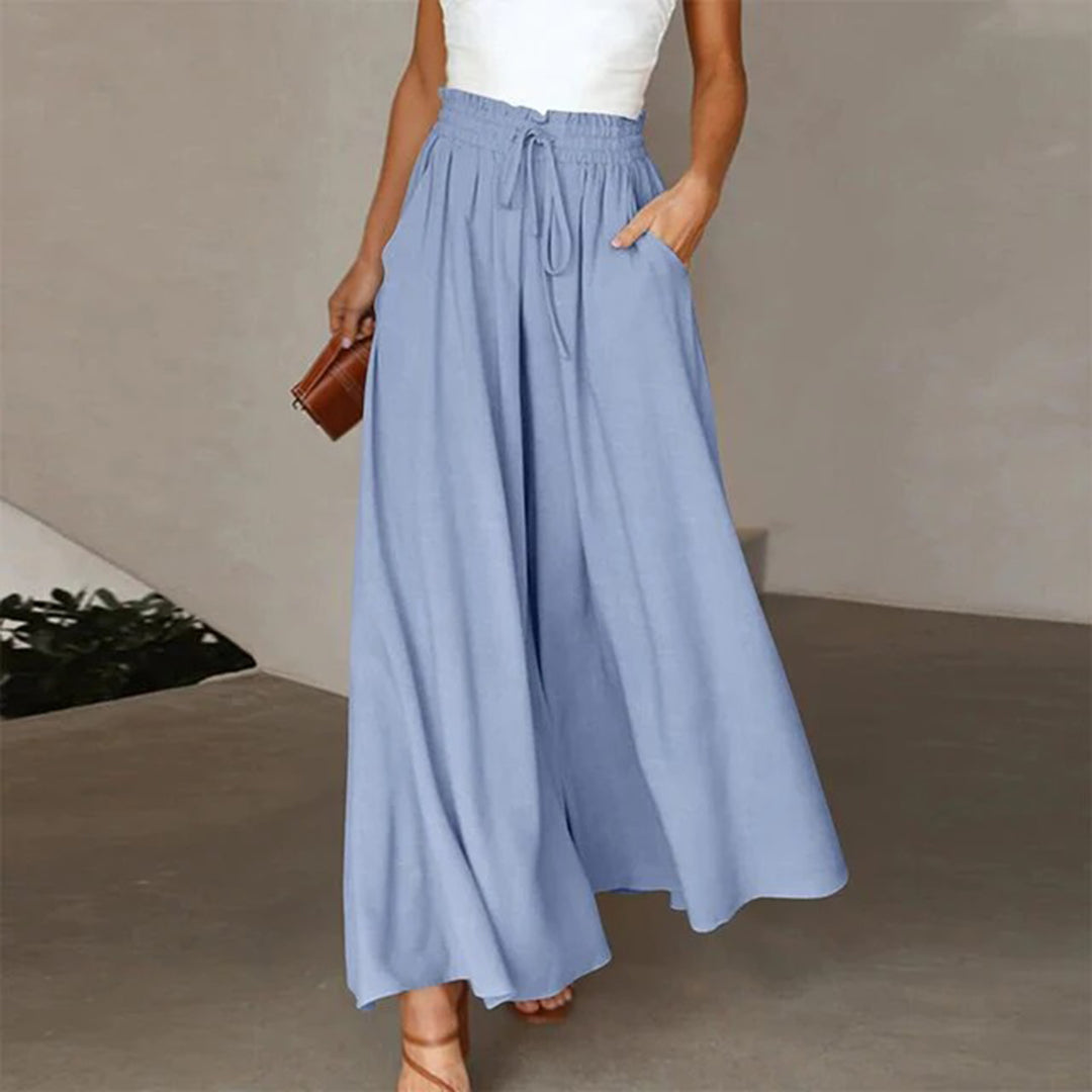 Elastische Sommerhose mit weitem Bein – Ideal für Sommer