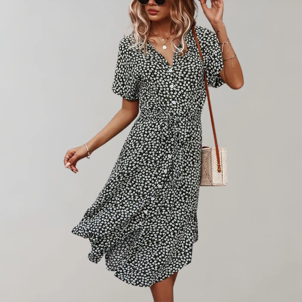 Leichtes Midi-Kleid mit fließender Passform | Ideal für Frühling und Sommer