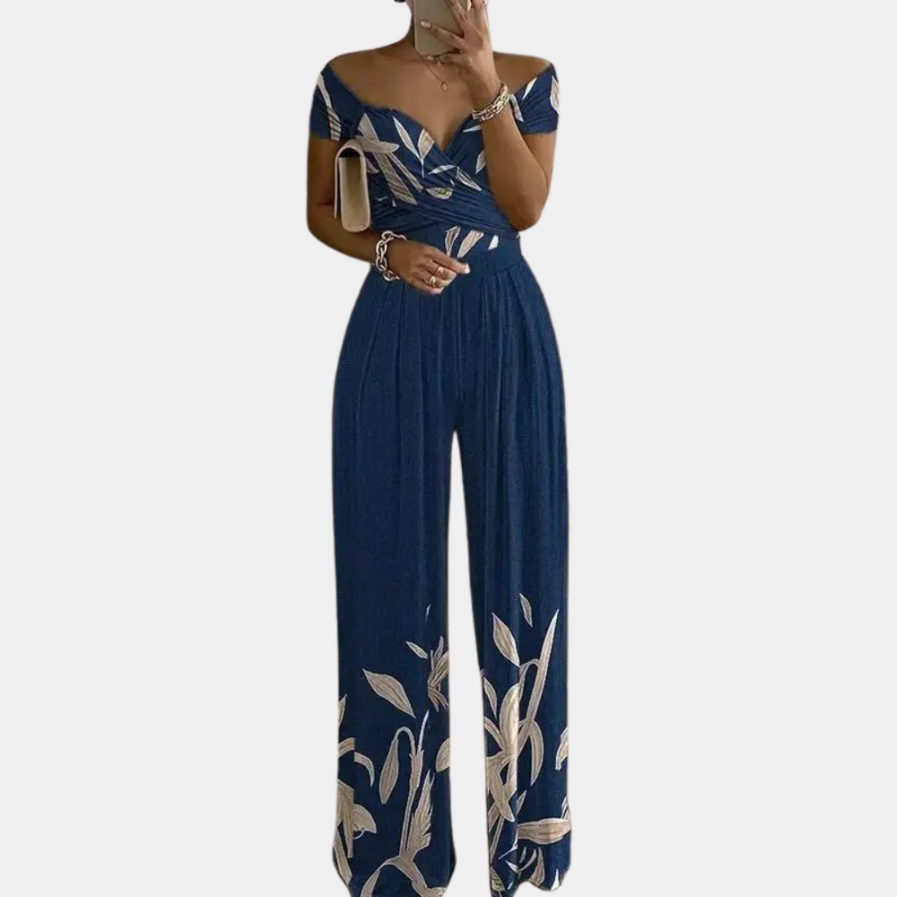 Off-Shoulder Floral Print Elegante Jumpsuit – Ideal für Frühling & Sommer
