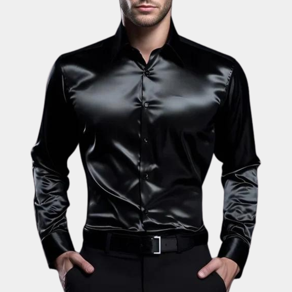 Satin Business-Hemd für Herren – Ideal für Frühling & Sommer