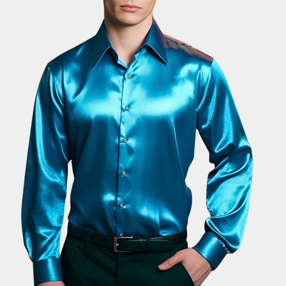 Satin Business-Hemd für Herren – Ideal für Frühling & Sommer