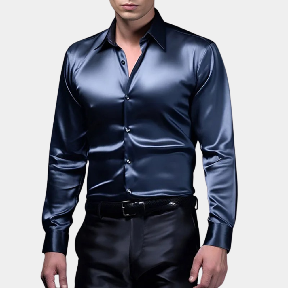 Satin Business-Hemd für Herren – Ideal für Frühling & Sommer