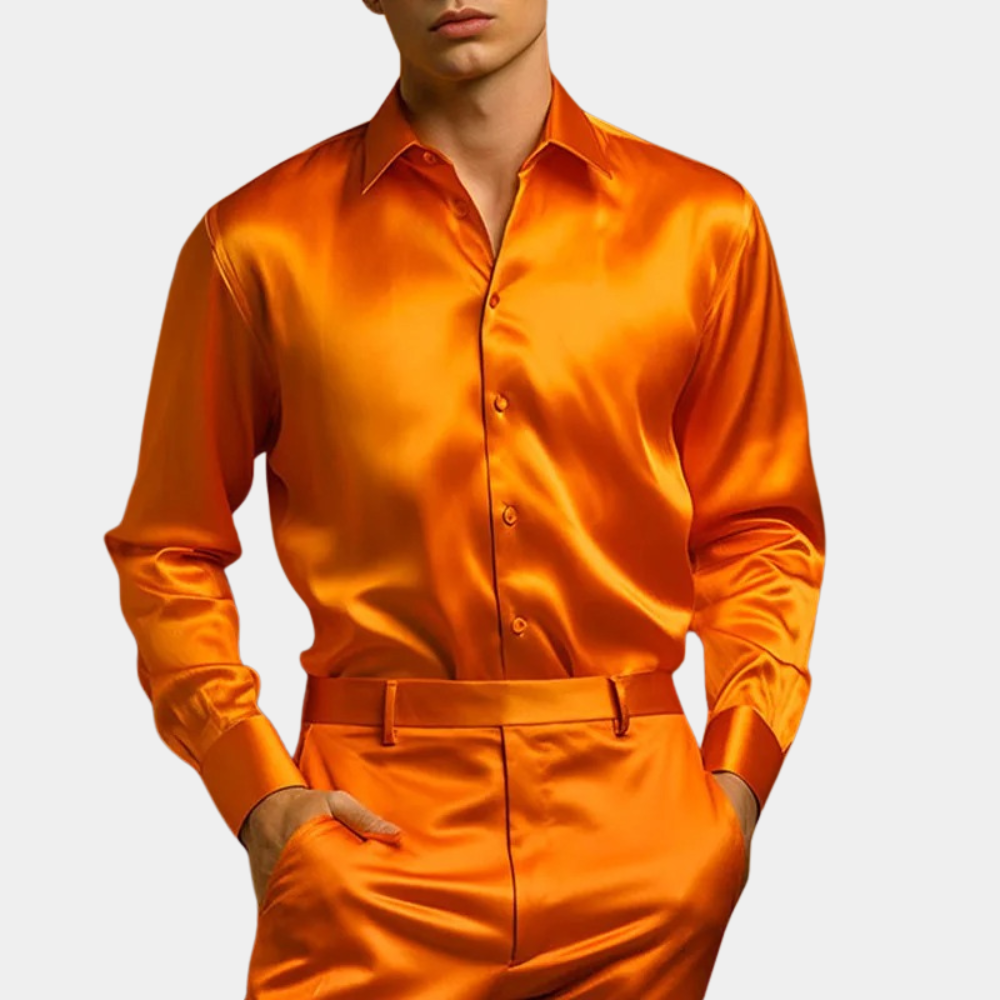 Satin Business-Hemd für Herren – Ideal für Frühling & Sommer