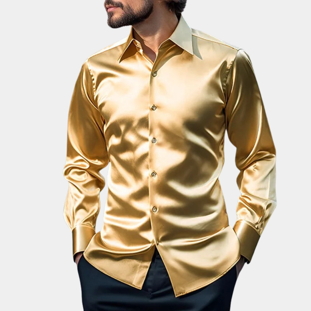 Satin Business-Hemd für Herren – Ideal für Frühling & Sommer