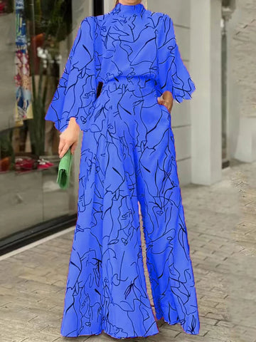 Lässiger Bedruckter Langarm-Jumpsuit - Ideal für Spring