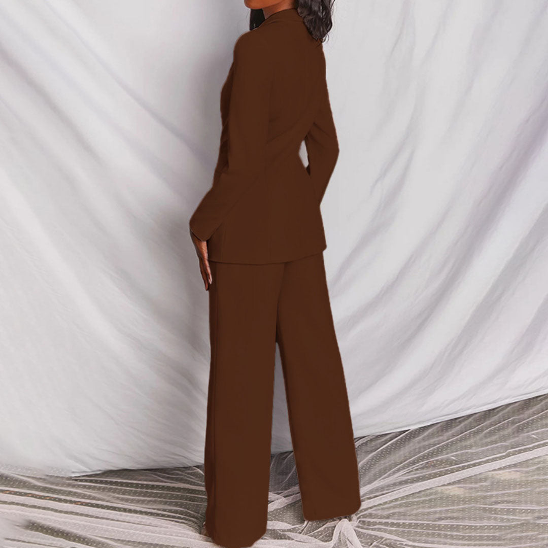 Zweiteiliges Damen Set mit Blazer und Hose aus Atmungsaktivem Stoff I Ideal für Frühling und Herbst