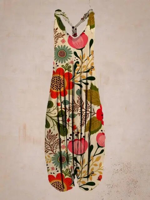 Boho Jumpsuit mit Verstellbaren Trägern – Ideal für den Sommer