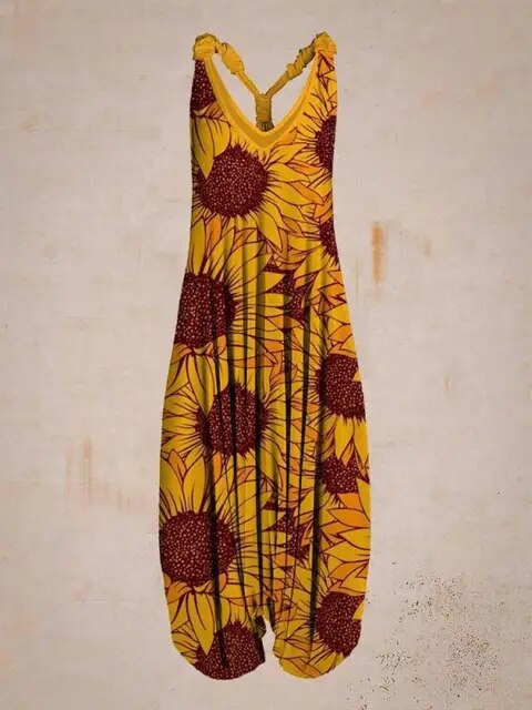 Boho Jumpsuit mit Verstellbaren Trägern – Ideal für den Sommer