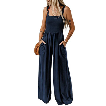 Ein-Schulter Sommer Jumpsuit – Ärmellos, Weit geschnitten, Leicht & Bedruckt – Ideal für warme Tage