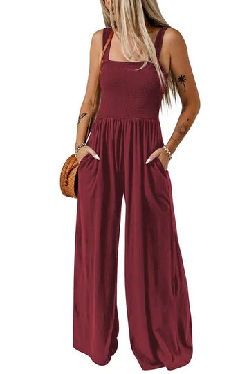 Ein-Schulter Sommer Jumpsuit – Ärmellos, Weit geschnitten, Leicht & Bedruckt – Ideal für warme Tage