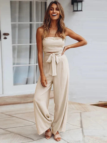 Strapless Jumpsuit mit weitem Bein und komfortablem Sitz – Ideal für den Sommer