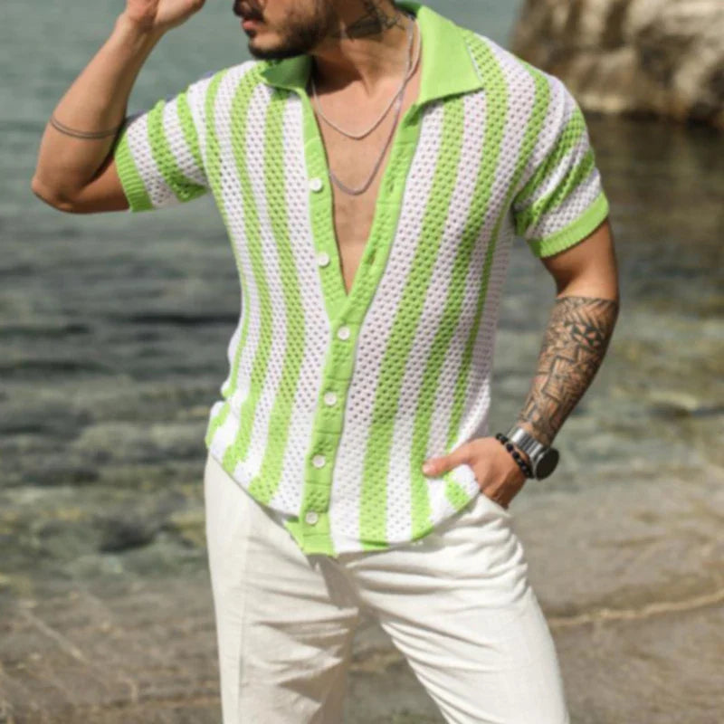 Atmungsaktives Strickhemd für Herren – Ideal für Sommer