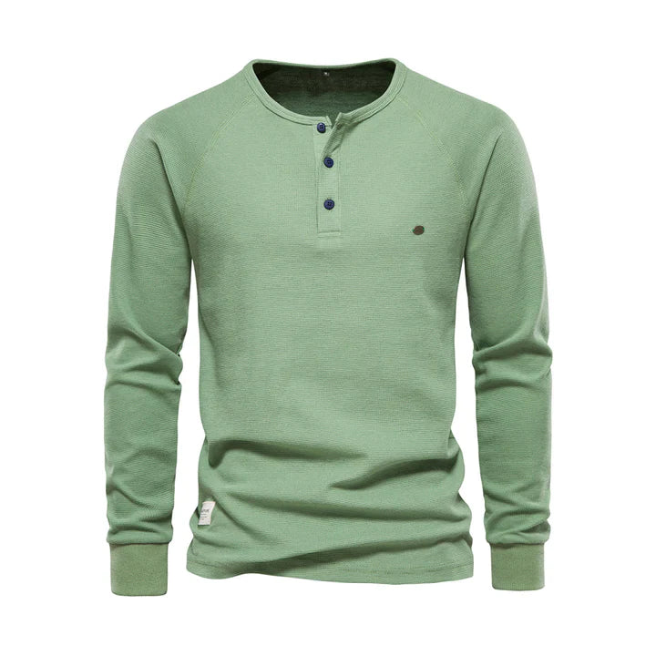 Atmungsaktives Langarm-Poloshirt mit weichem Materialmix – Ideal für Sommer