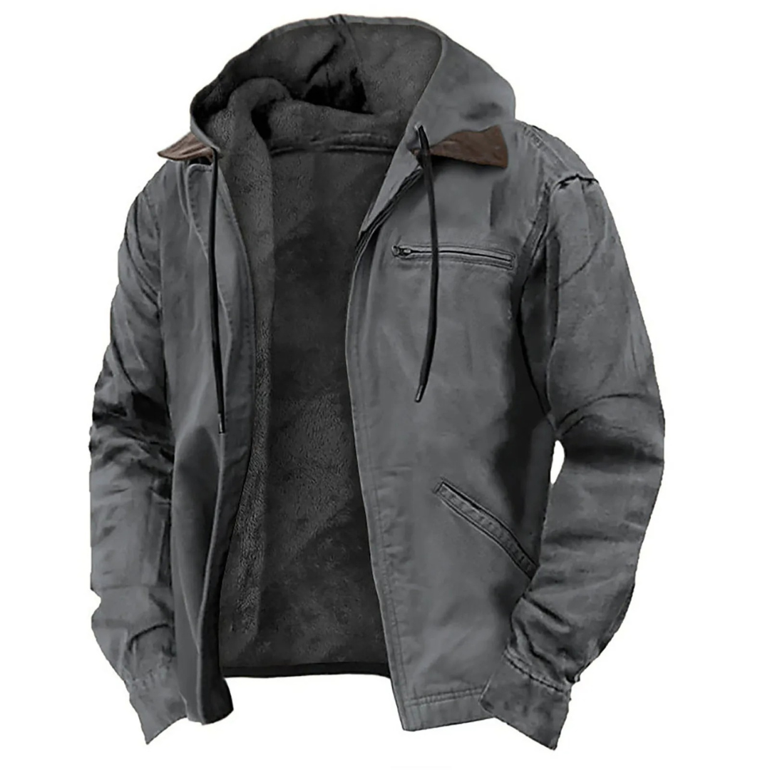 Herren-Funktionsjacke mit Kapuze und Warmfutter in lockerer Passform | Ideal für Herbst und Winter