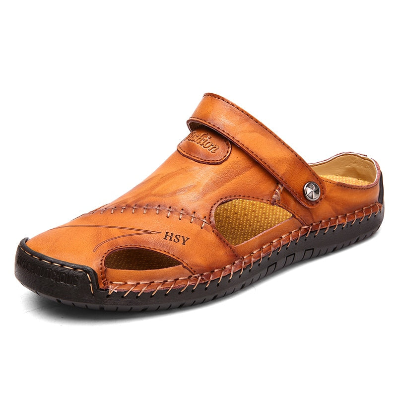 Handgenähte Herrensandalen aus Leder mit atmungsaktivem Design I Ideal für den Sommer