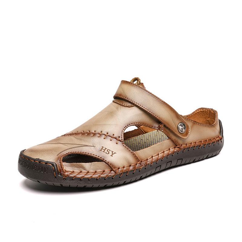 Handgenähte Herrensandalen aus Leder mit atmungsaktivem Design I Ideal für den Sommer