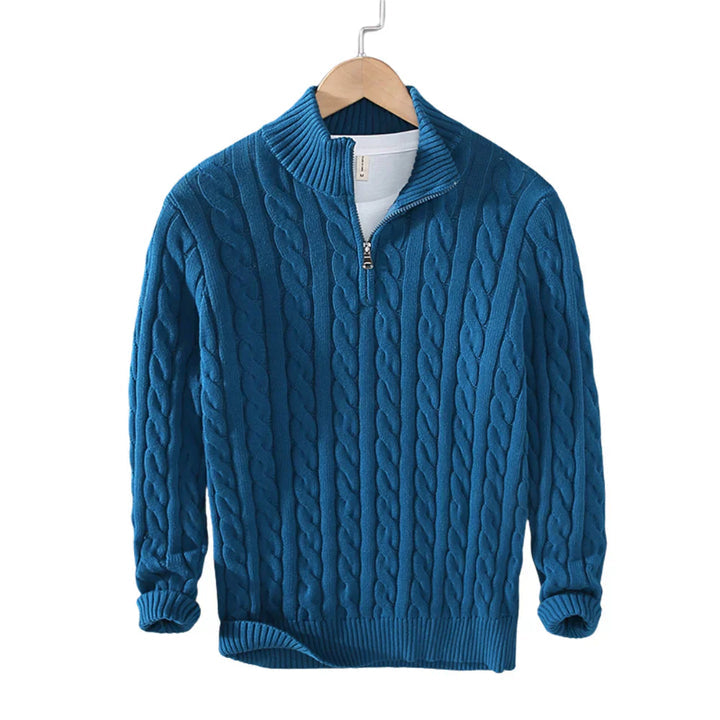 Halbreißverschluss Pullover aus weichem Strick, langärmlig, mit Rippenbündchen, für kalte Tage - Ideal für Herbst/Winter