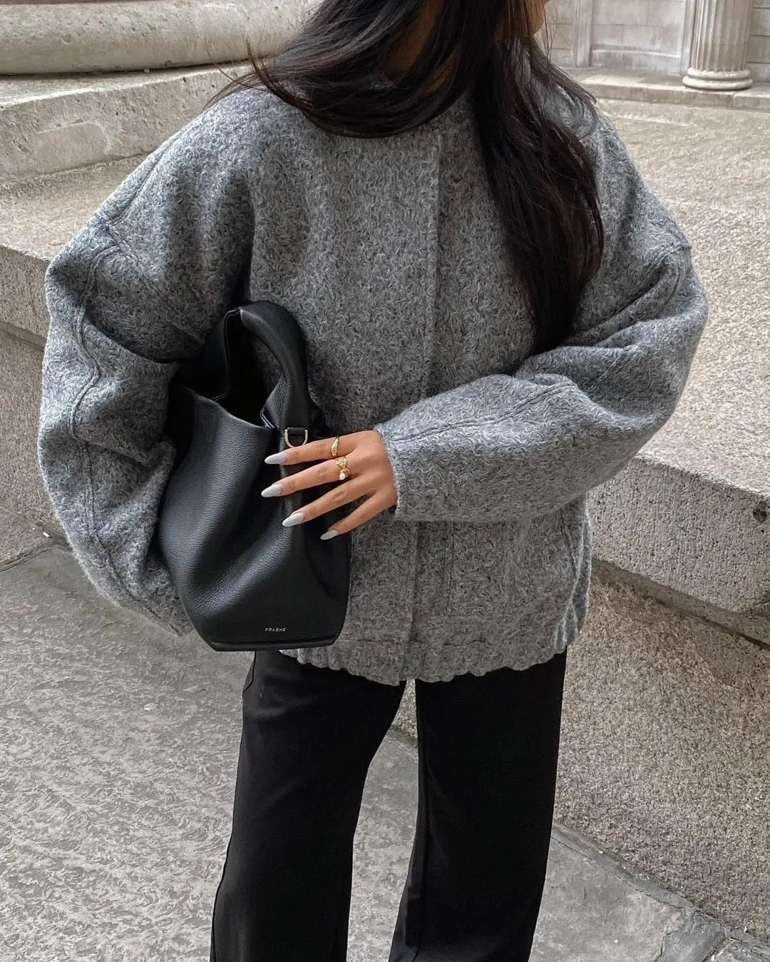 Damen-Tweedjacke mit klassischem Design – Ideal für den Winter