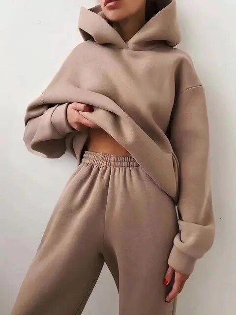 Warmer Hoodie- & Jogginghosen-Set für Damen | Ideal für den Winter