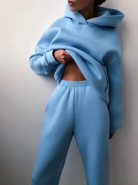 Warmer Hoodie- & Jogginghosen-Set für Damen | Ideal für den Winter