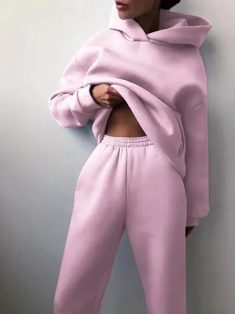 Warmer Hoodie- & Jogginghosen-Set für Damen | Ideal für den Winter