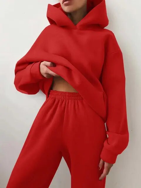 Warmer Hoodie- & Jogginghosen-Set für Damen | Ideal für den Winter