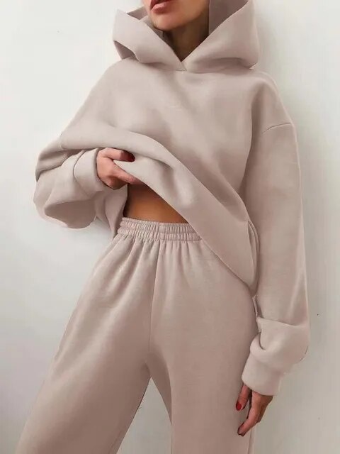 Warmer Hoodie- & Jogginghosen-Set für Damen | Ideal für den Winter