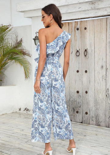 Ein-Schulter Jumpsuit mit Print – Atmungsaktiv & Leicht – Ideal für den Sommer