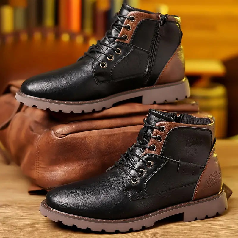 Leder Stiefeletten mit Seitlichem Reißverschluss | Ideal für Herbst und Winter