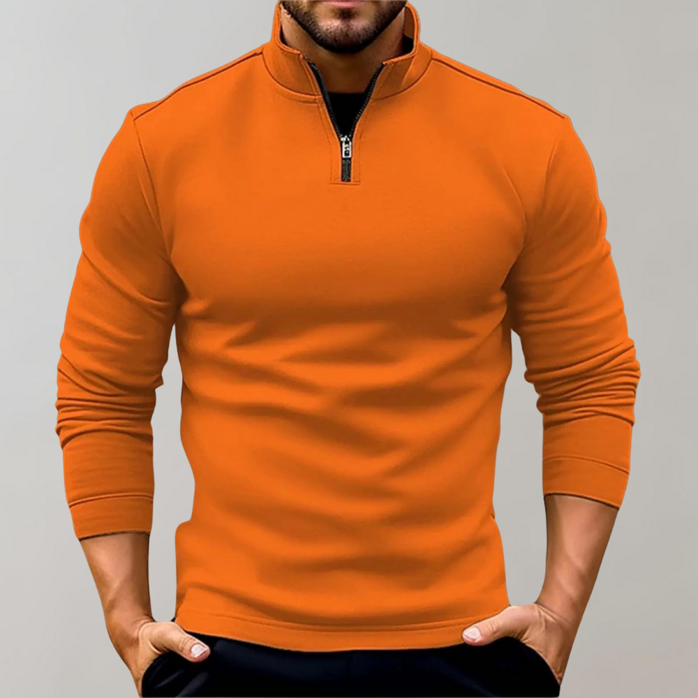 Herren-Pullover mit Reißverschluss und niedrigem Kragen | Ideal für den Winter