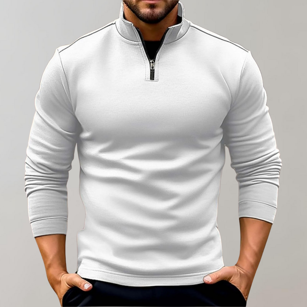 Herren-Pullover mit Reißverschluss und niedrigem Kragen | Ideal für den Winter