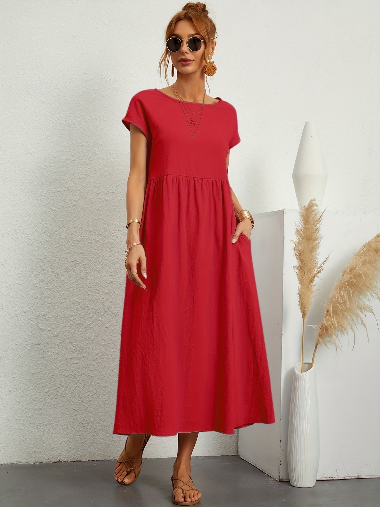Midi-Kleid mit eleganter Passform & weichem Stoff | Ideal für Frühling & Sommer