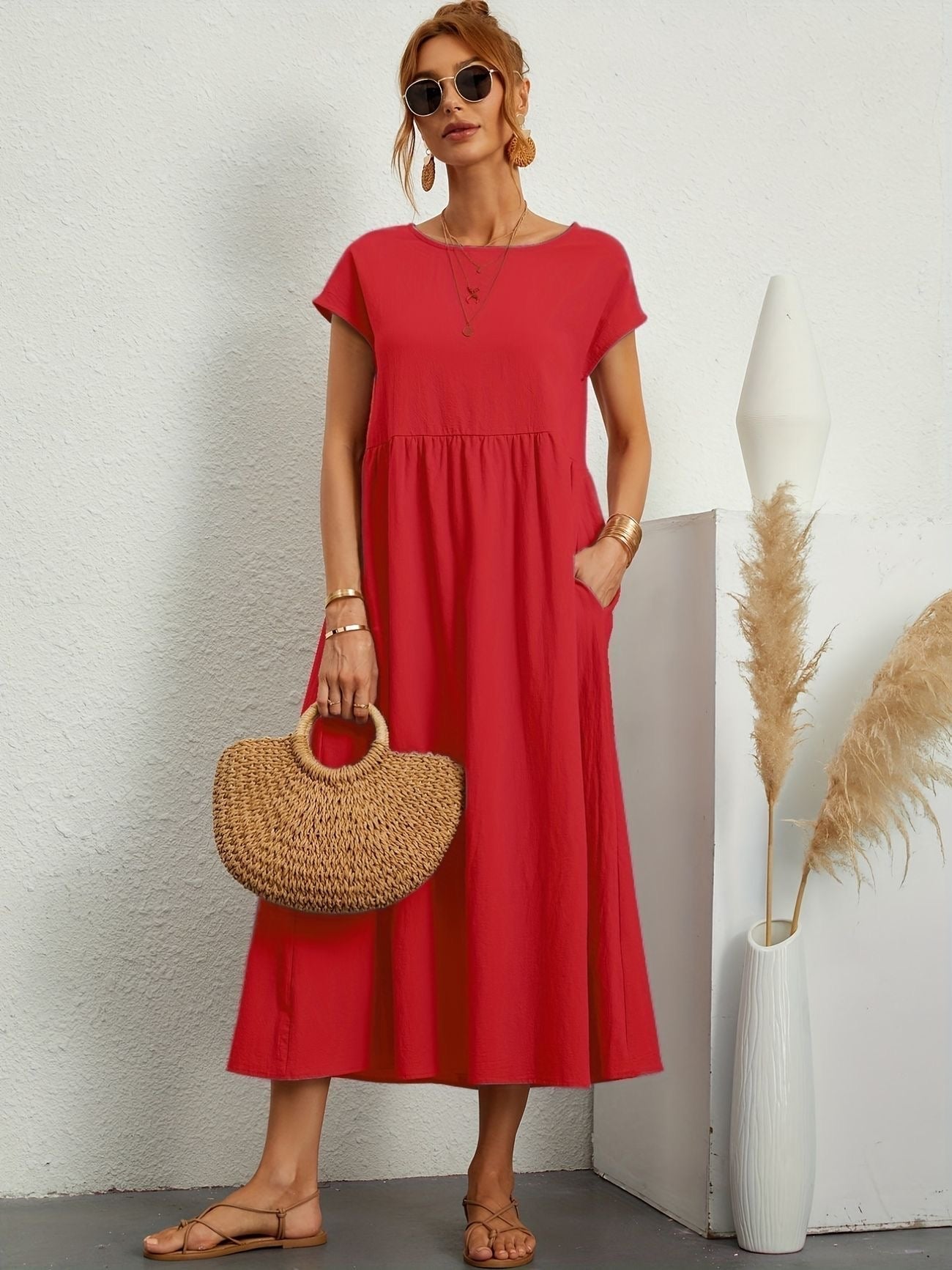 Midi-Kleid mit eleganter Passform & weichem Stoff | Ideal für Frühling & Sommer