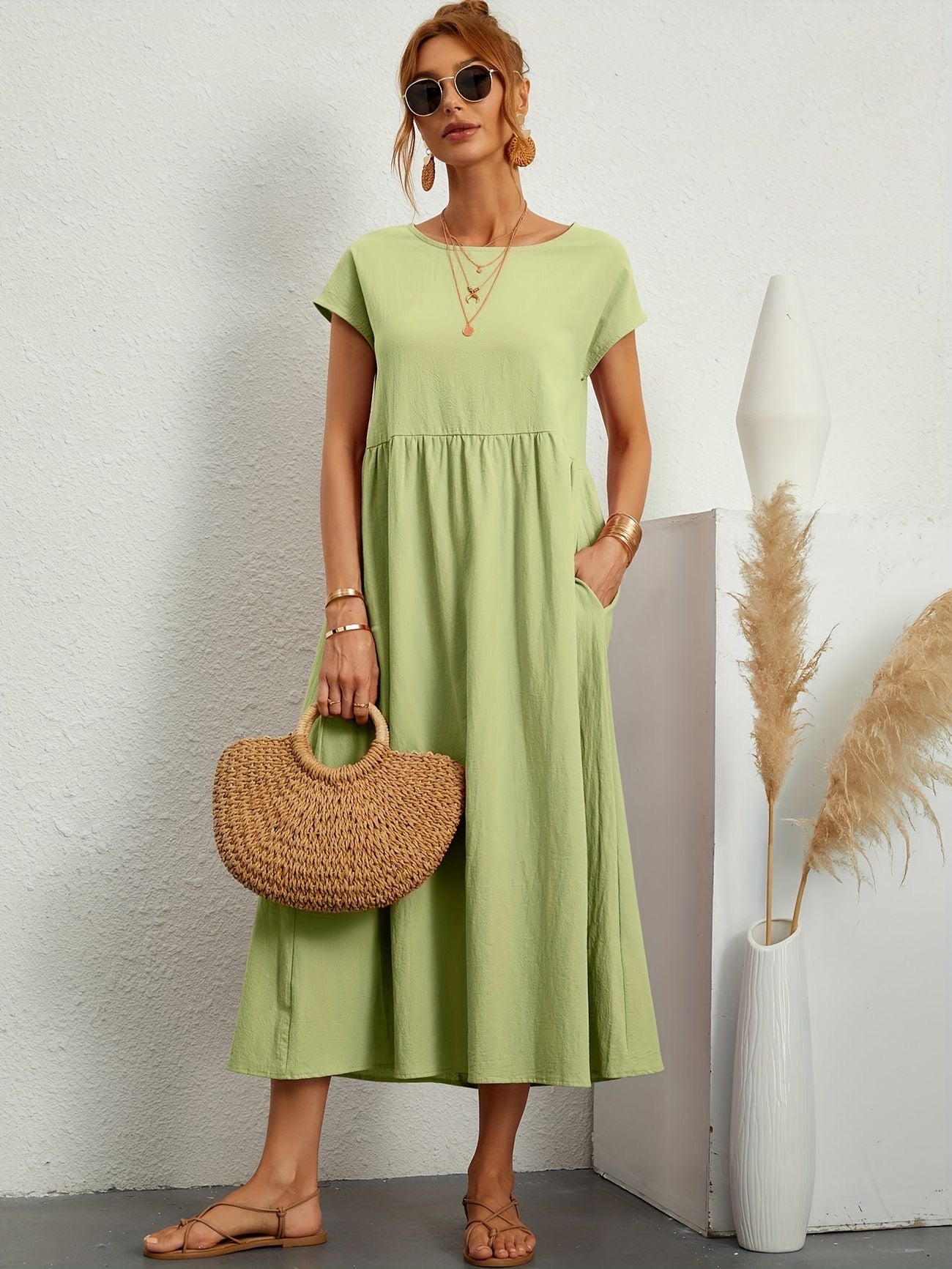 Midi-Kleid mit eleganter Passform & weichem Stoff | Ideal für Frühling & Sommer