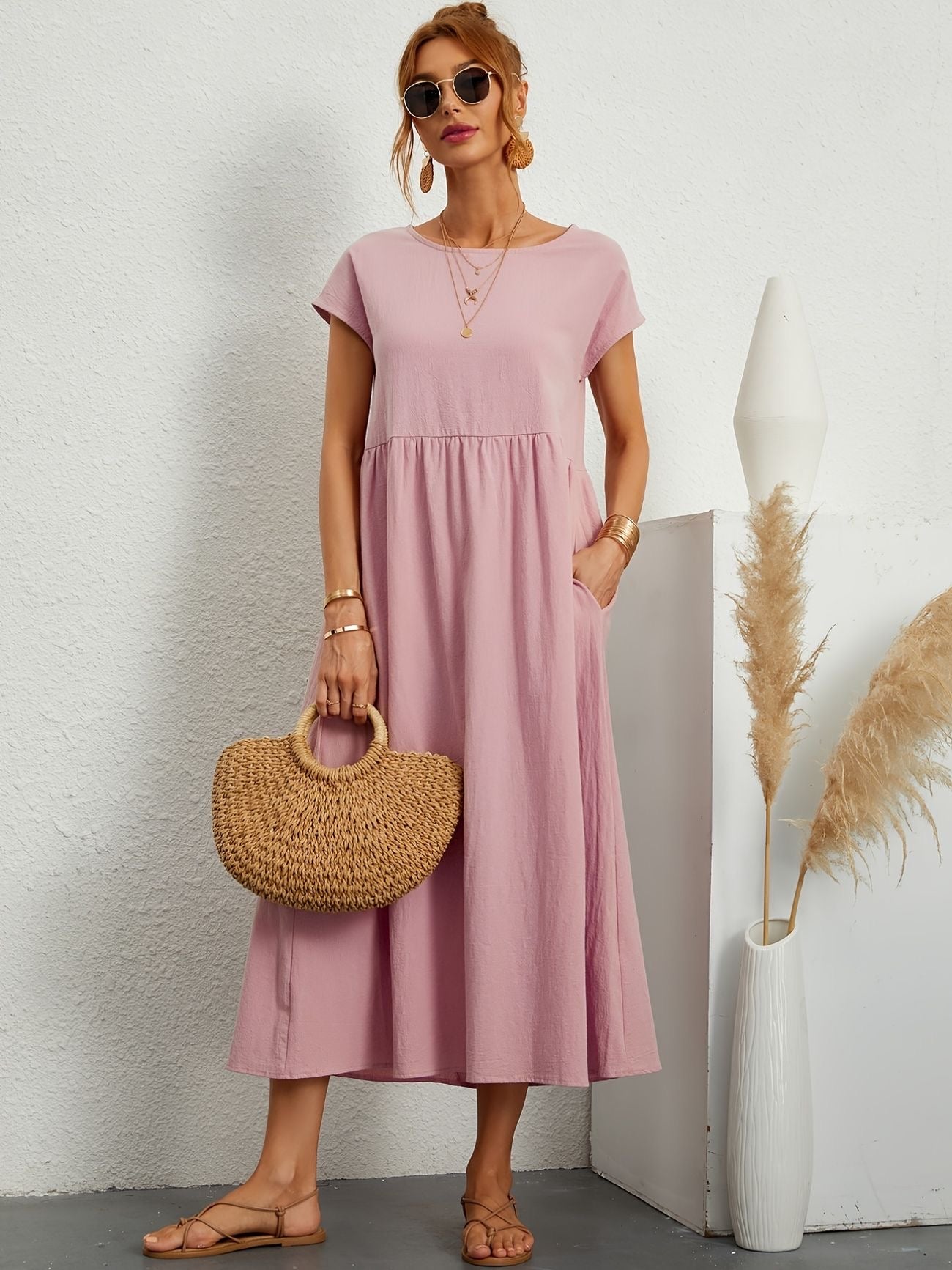 Midi-Kleid mit eleganter Passform & weichem Stoff | Ideal für Frühling & Sommer