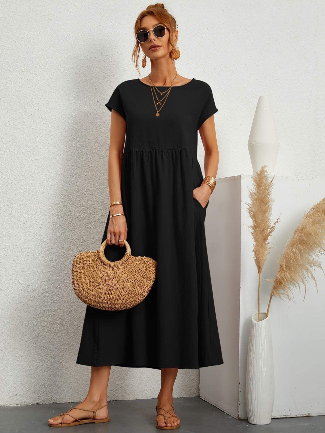 Midi-Kleid mit eleganter Passform & weichem Stoff | Ideal für Frühling & Sommer