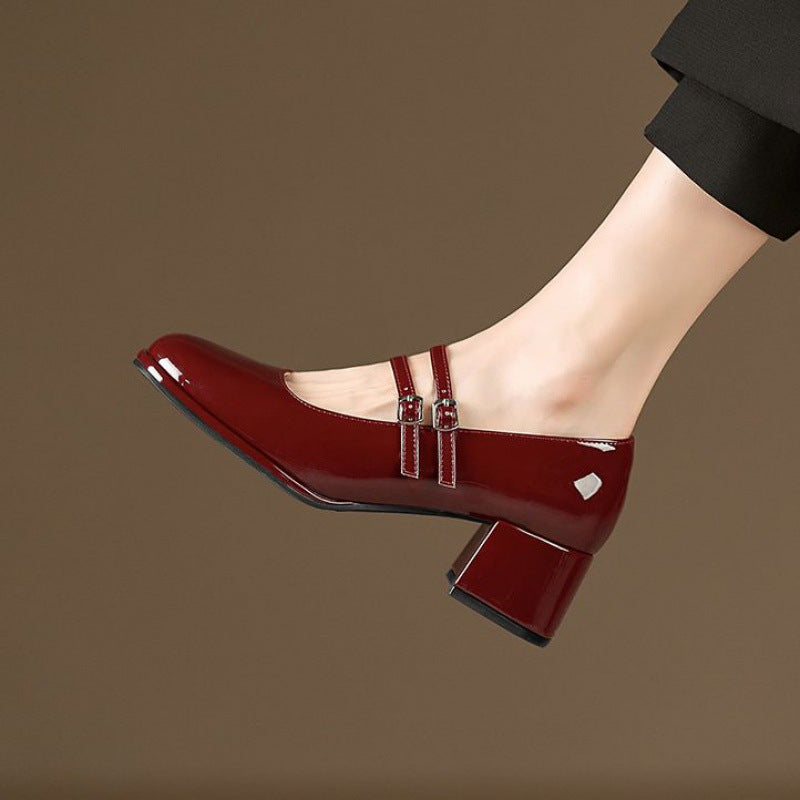 Weiche Leder-Chunky-Heels mit niedrigem Schnitt | Ideal für alle Jahreszeiten