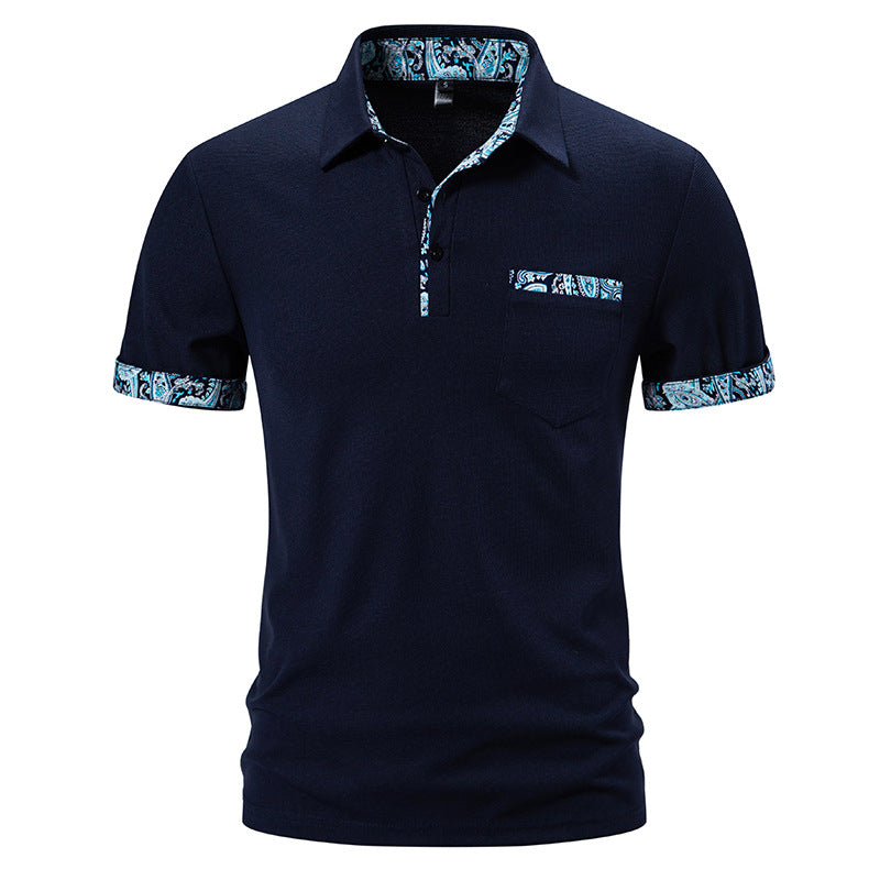 Herren Paisley-Lapel Kurzarm-T-Shirt – Ideal für den Sommer