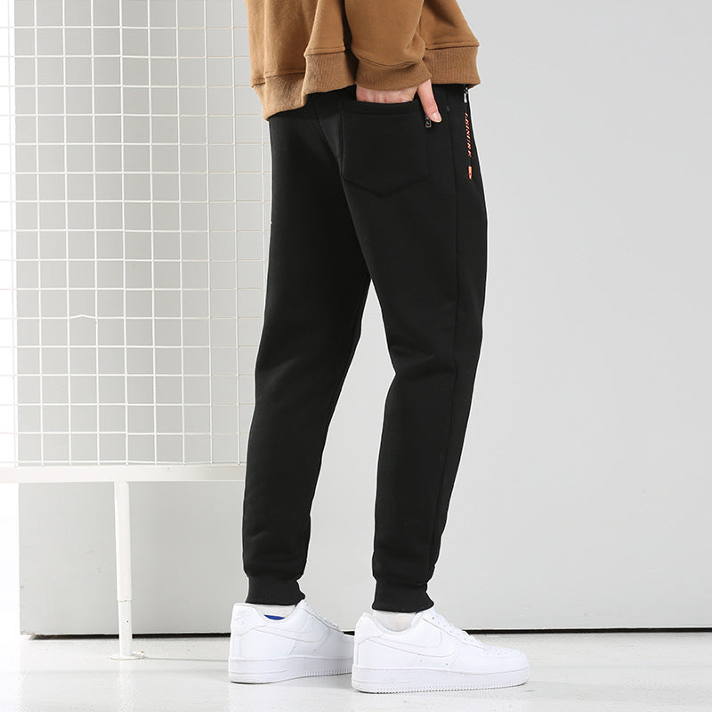 Herren Fleece-gefütterte Hochtaillierte Baumwollhosen – Perfekt für den Winter