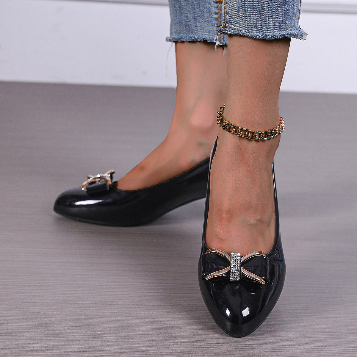 Schleifen High Heels Niedrig geschnittene Spitze Pumps | Ideal für alle Jahreszeiten