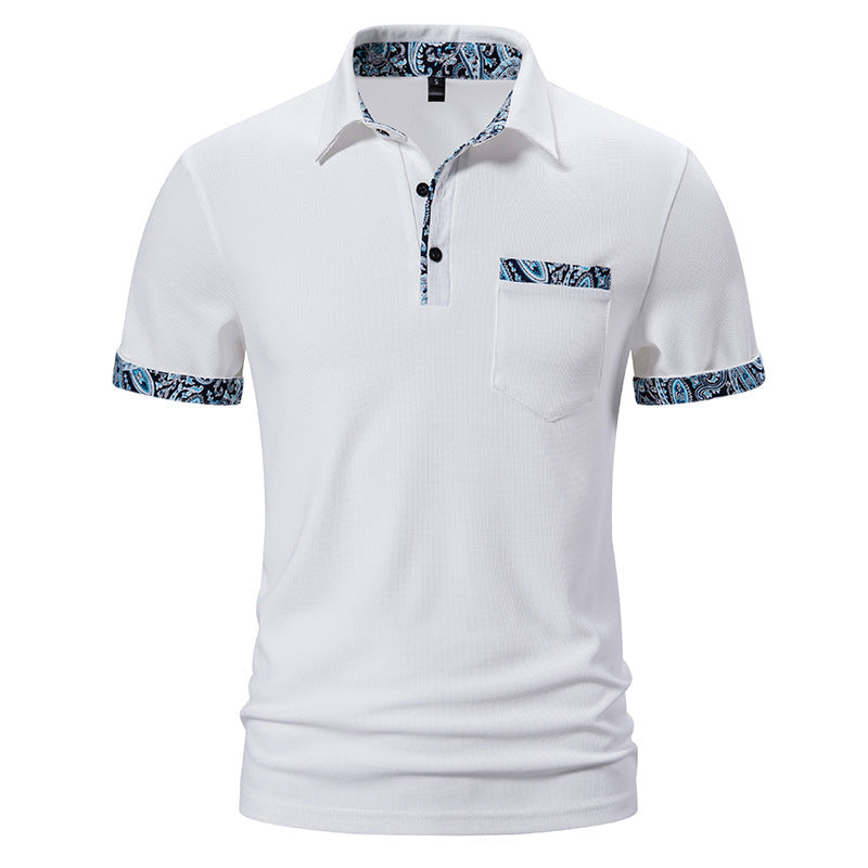 Herren Paisley-Lapel Kurzarm-T-Shirt – Ideal für den Sommer
