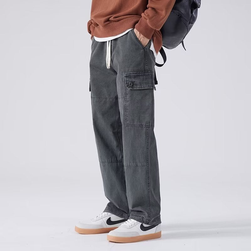 Herren Weite Gerade Bein Mehrfachtaschen-Hose – Ideal für alle Jahreszeiten