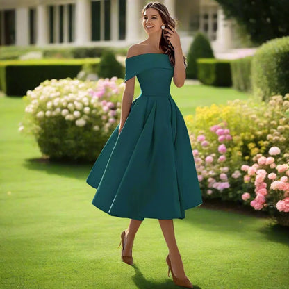 Strapless Satin Midi Kleid mit Fließendem Schnitt | Ideal für den Sommer