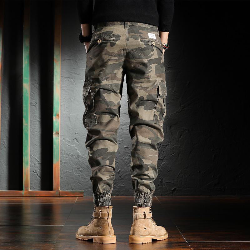 Herren Tarnmuster-Arbeitshose mit Bündchen und Wollfutter – Ideal für Frühling und Herbst