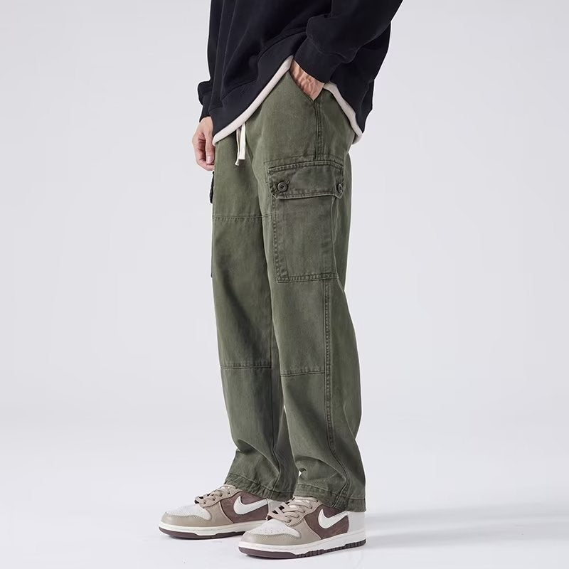 Herren Weite Gerade Bein Mehrfachtaschen-Hose – Ideal für alle Jahreszeiten