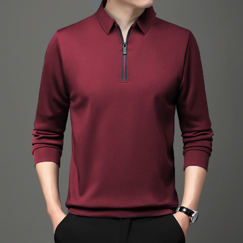 Herren Halb-Zipper Langarm-Poloshirt – Ideal für Frühling und Herbst