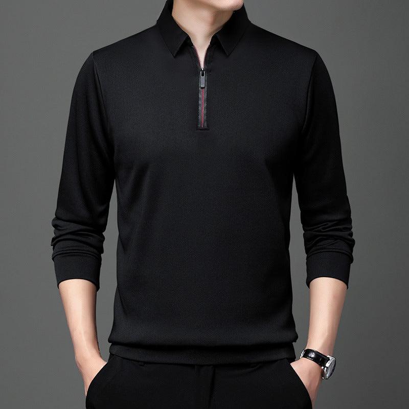 Herren Halb-Zipper Langarm-Poloshirt – Ideal für Frühling und Herbst