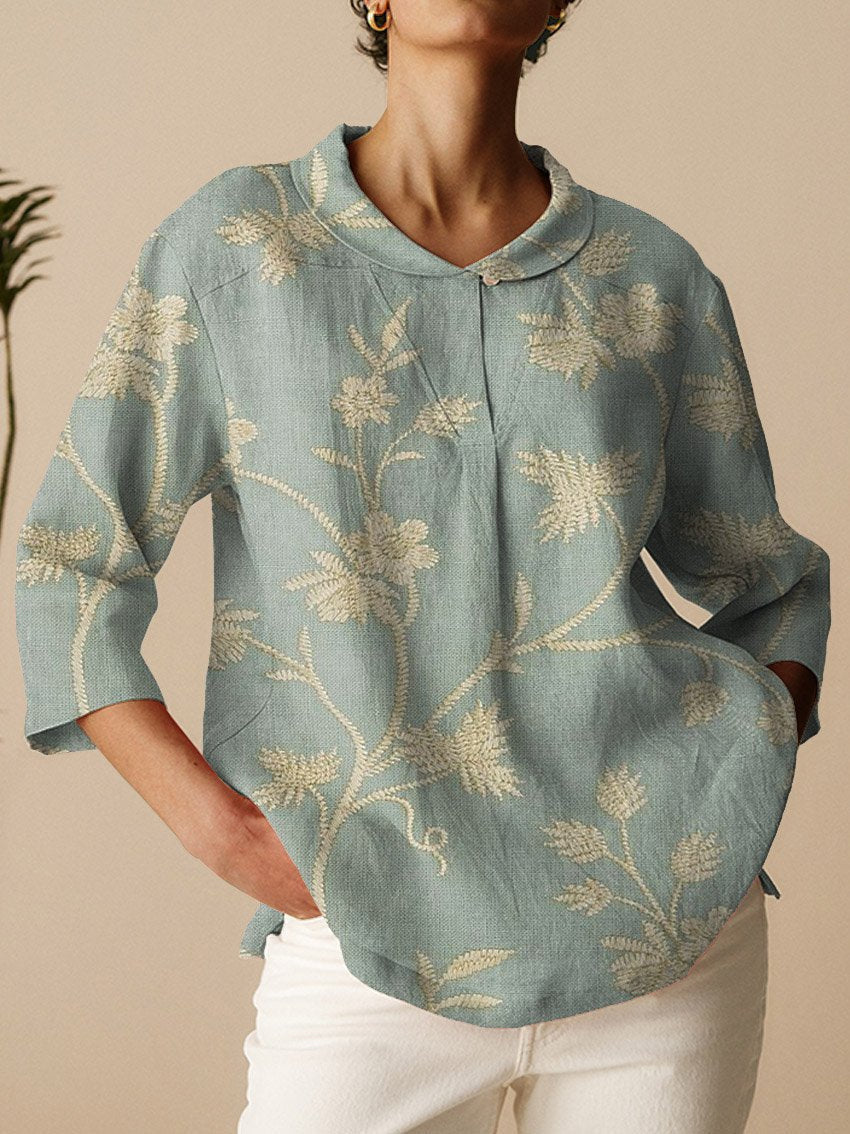 Bluse mit Blumenmuster & langen Ärmeln | Ideal für Frühling & Herbst
