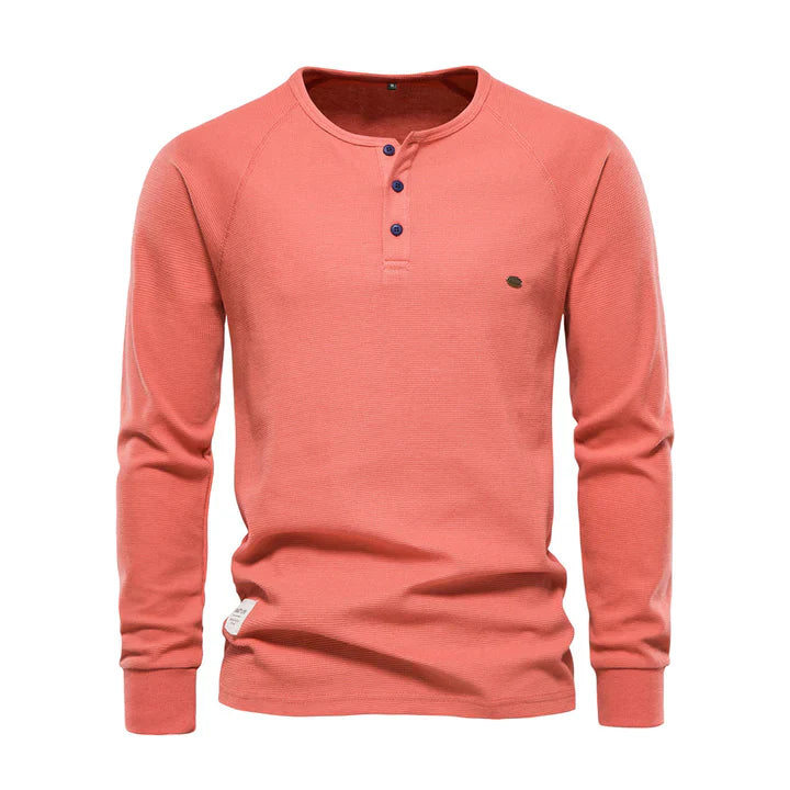 Atmungsaktives Langarm-Poloshirt mit weichem Materialmix – Ideal für Sommer