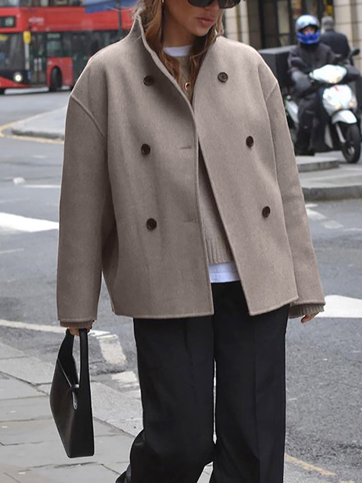 Oversized Hemdjacke mit Knopfleiste und langen Ärmeln | Ideal für Frühling und Herbst